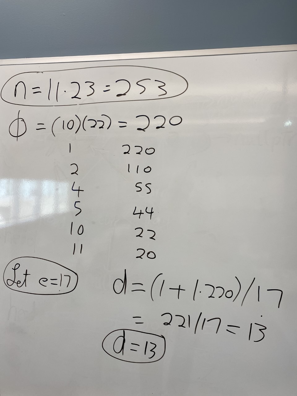 Calculations for n, phi, e and d